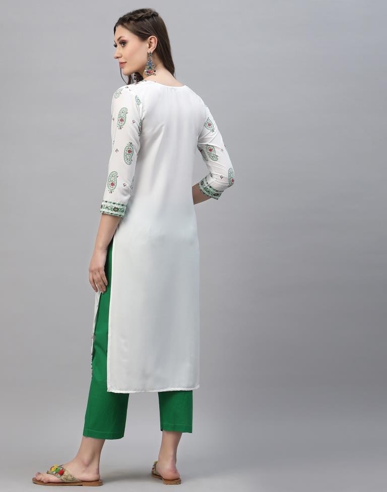 White Printed Kurti