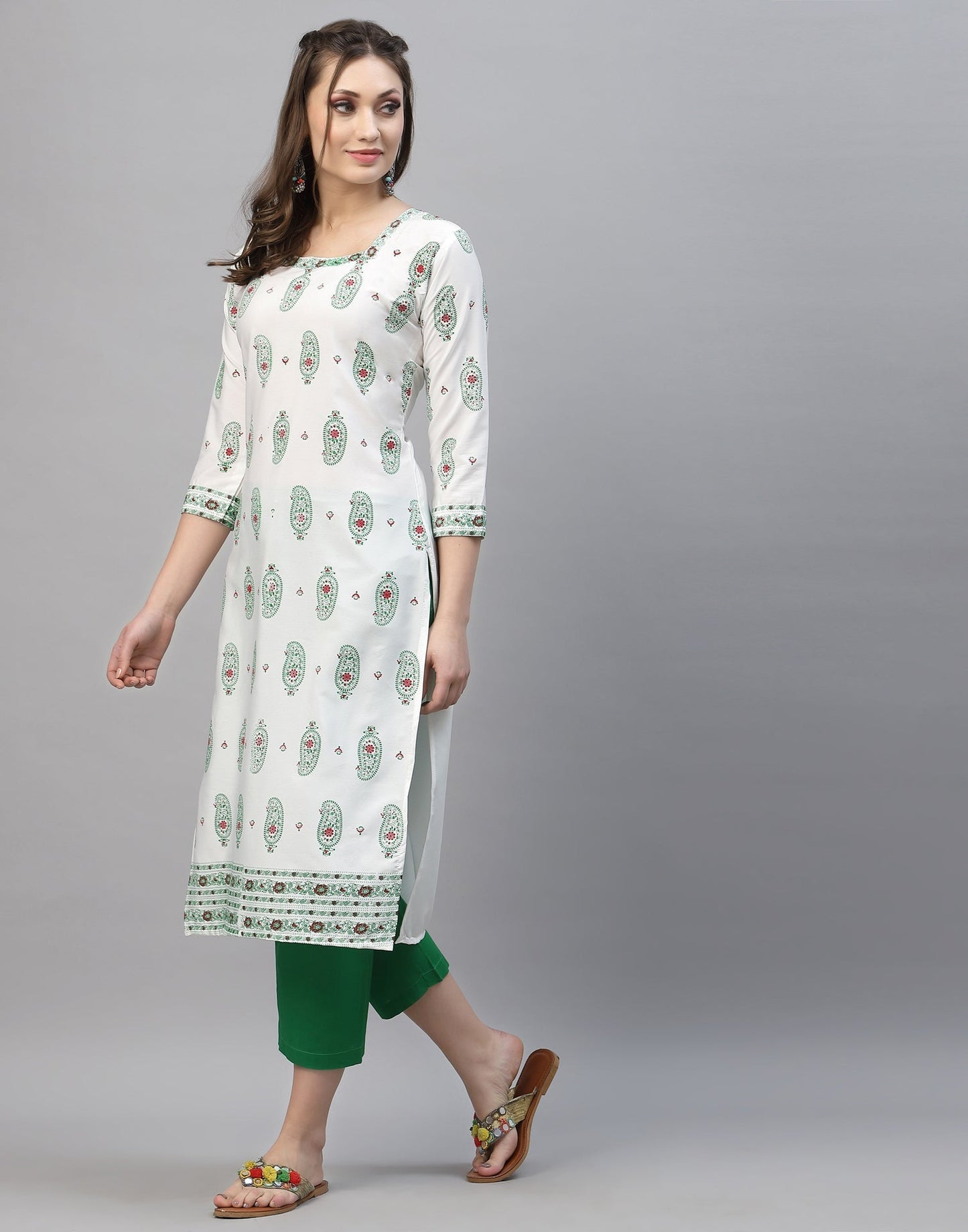 White Printed Kurti