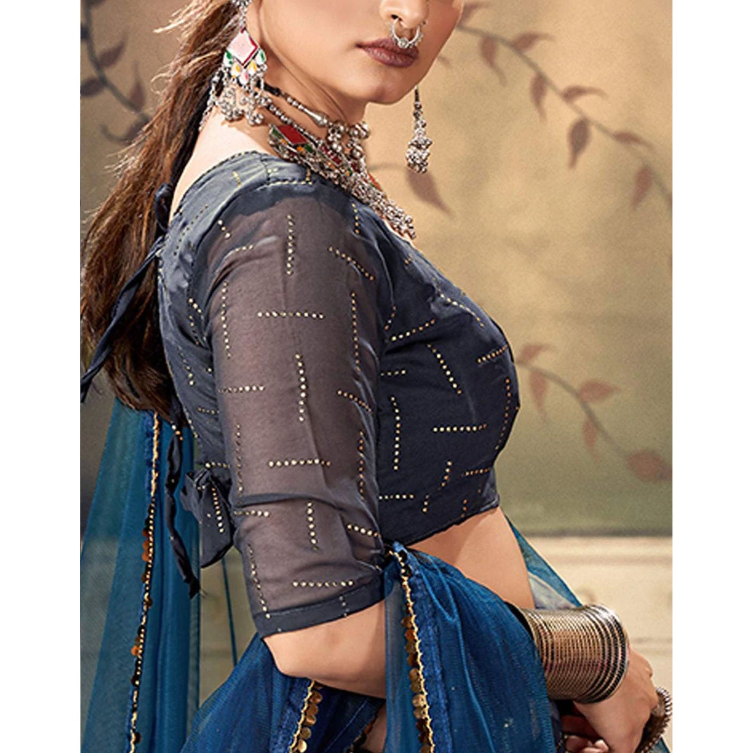 Black Pearl Georgette Fabrics Lehenga choli