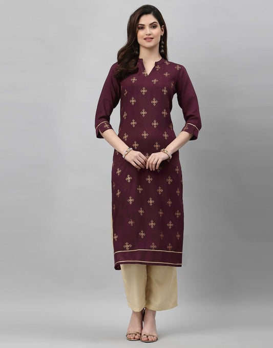 Plumb Printed Kurti