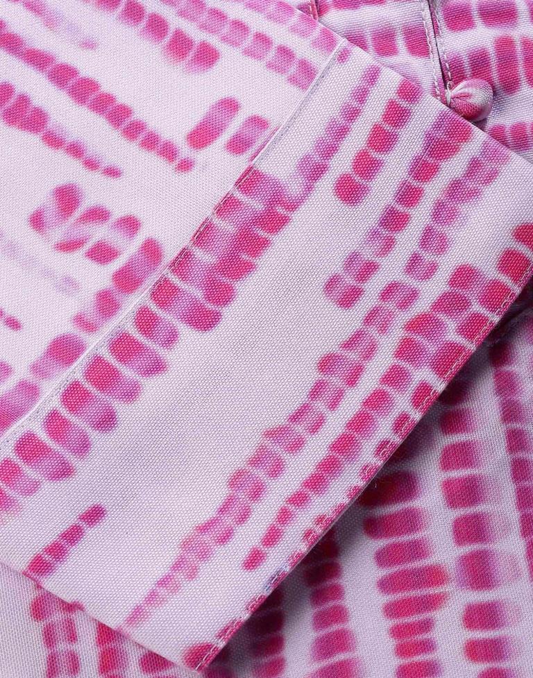 White& Pink Printed Kurti