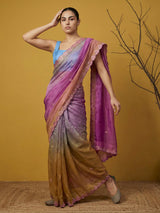 Fendy Satin Designer Saree with Gotapatti Work and Cutwork Piping Border Party Wedding Wear Saree