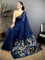 Classic Ethnic Mul Cotton Embroidery Saree