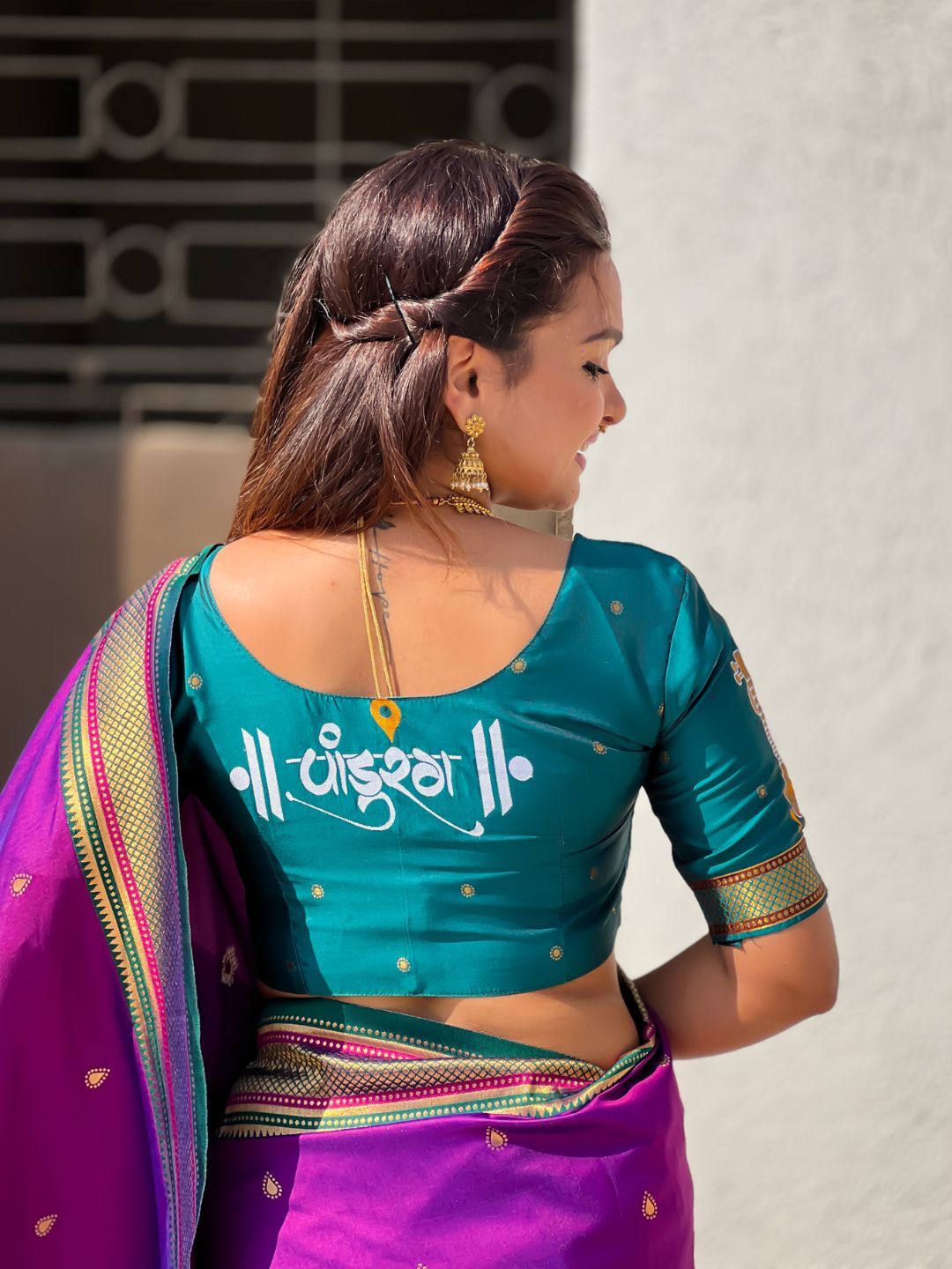 Top Trending Vitthala Contrast Paithani Saree Rakhumai Soft Silk Traditional Design