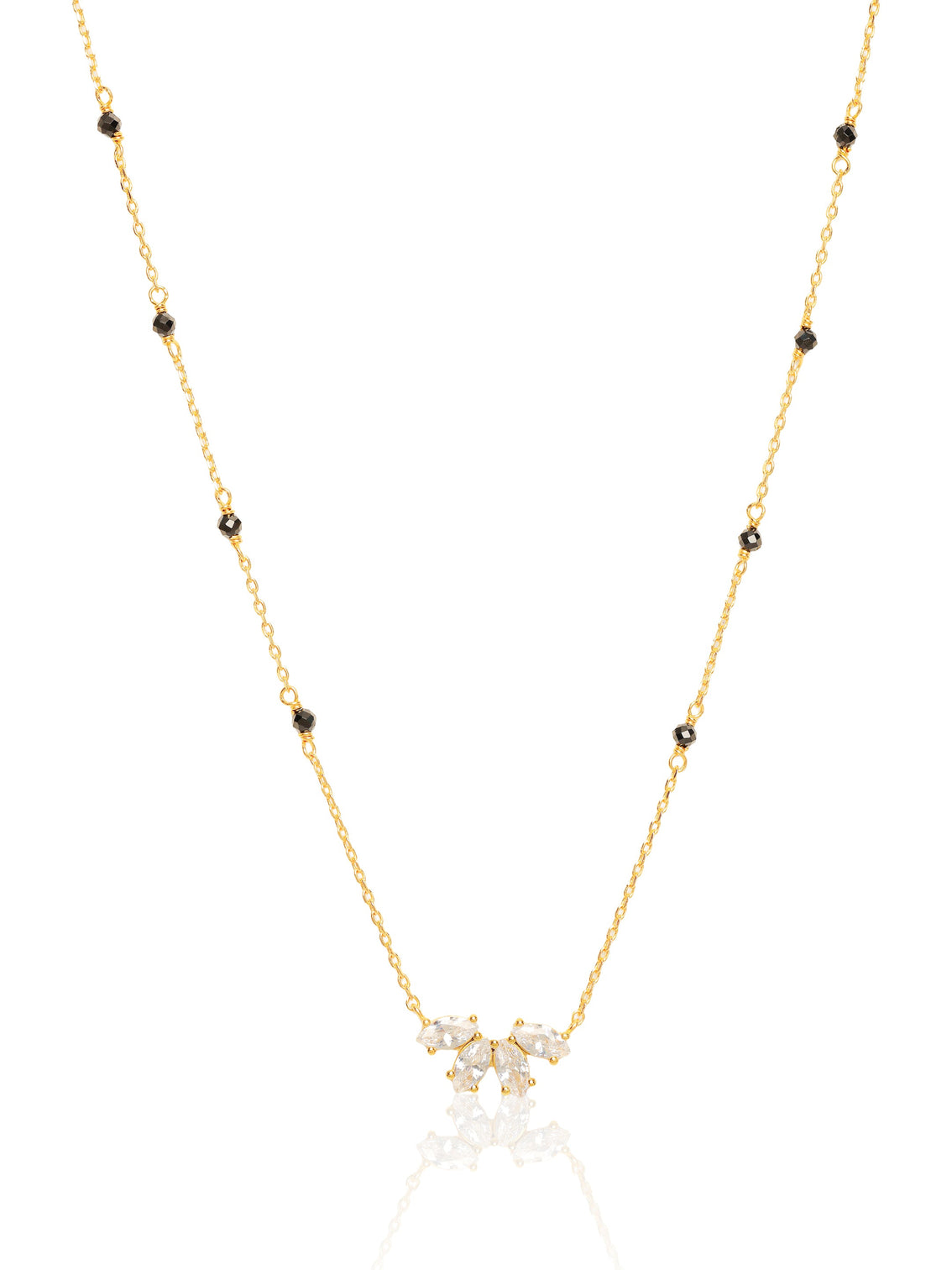 Mameraa Stone Petal Design 18K Gold Plated Mangalsutra