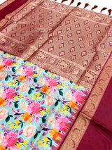 Radiant Sky Blue Soft Silk Saree