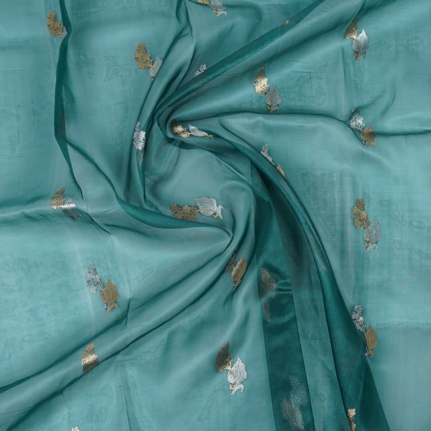 Emerald Deep Green - Pure Organza Banarasi Saree