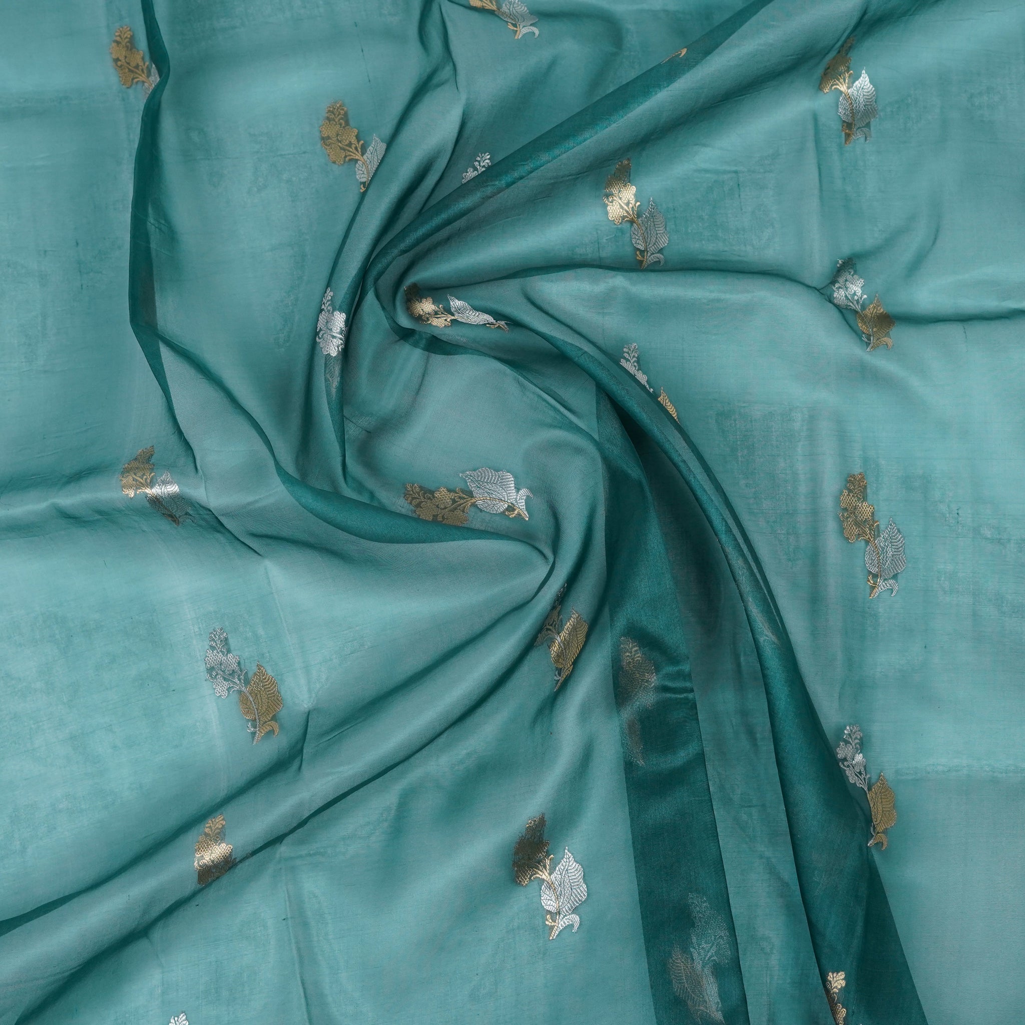 Emerald Deep Green - Pure Organza Banarasi Saree