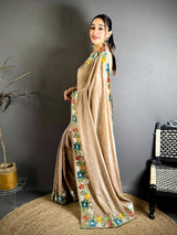 Radiance Floral Embroidered Border Saree