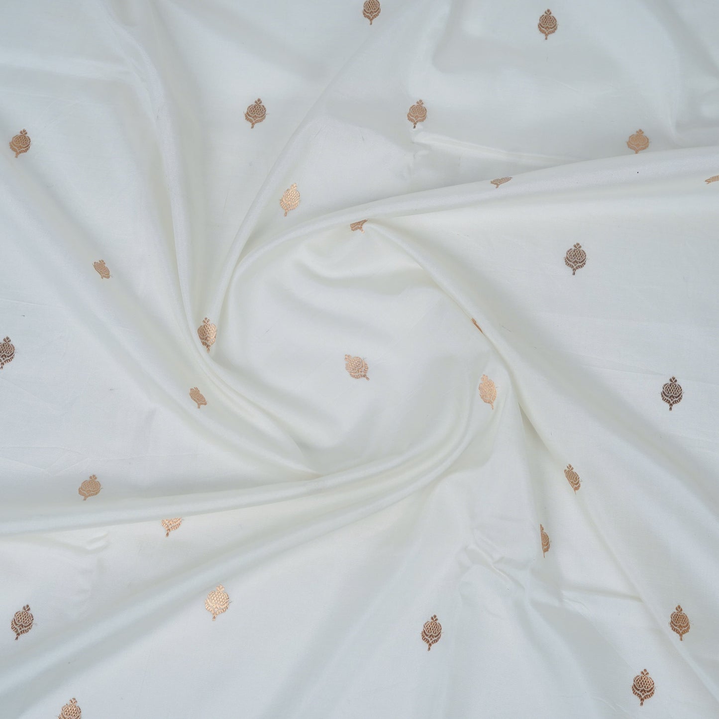 White Contrast with red border - Pure Katan Georgette Banarasi Saree