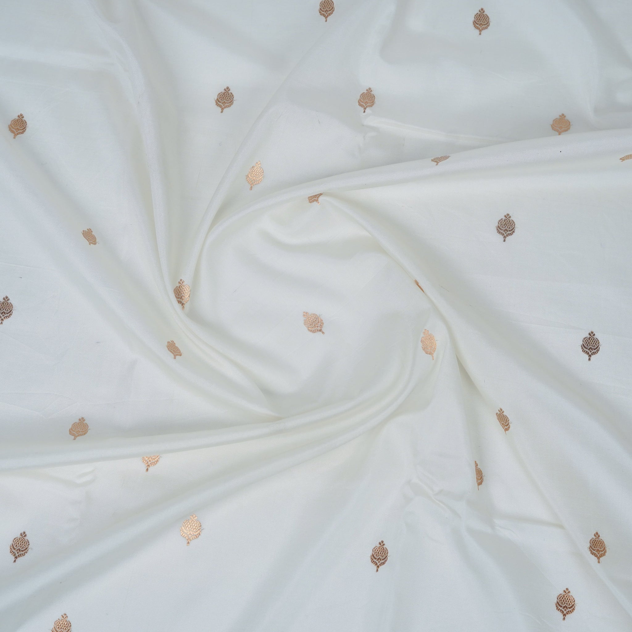 White Contrast with red border - Pure Katan Georgette Banarasi Saree