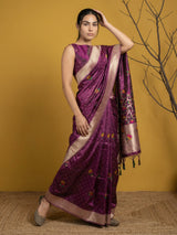 Soft Organza Meenakari Woven Saree with Jamdani Zari Pallu and Brocade Blouse Festive Wedding Party Wear Saree