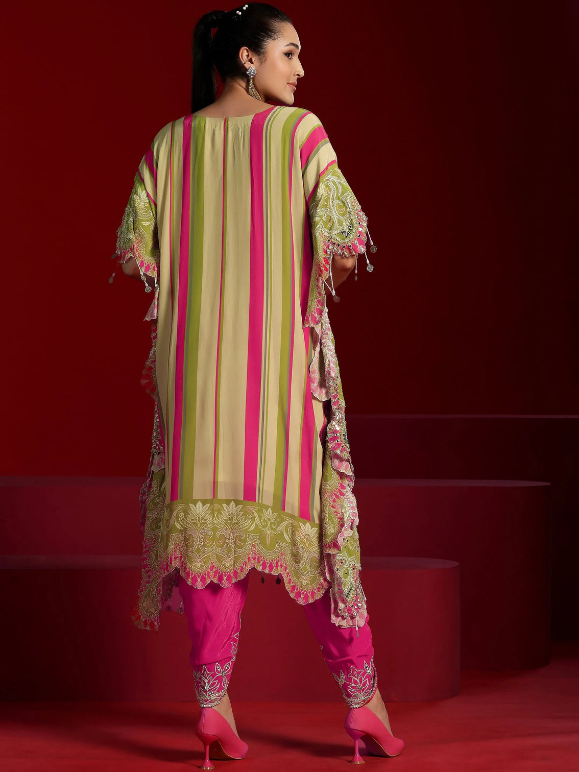Mameraa Art Multi Printed Silk Blend Co-Ords
