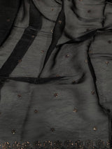 Black Art Silk Sequence Work Saree