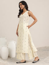 Gerua White Printed Cotton Straight Kurta Set