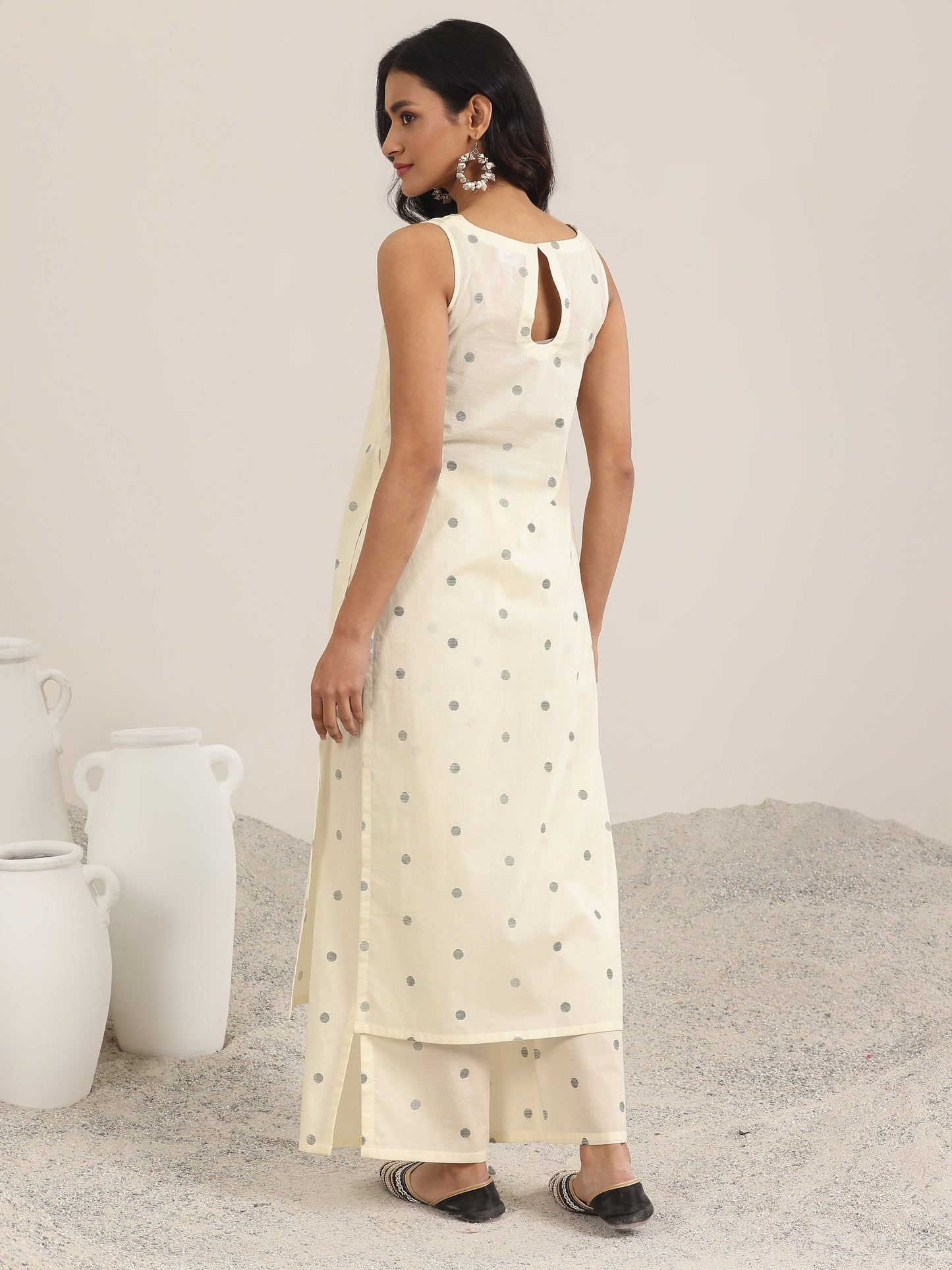 Gerua White Printed Cotton Straight Kurta Set