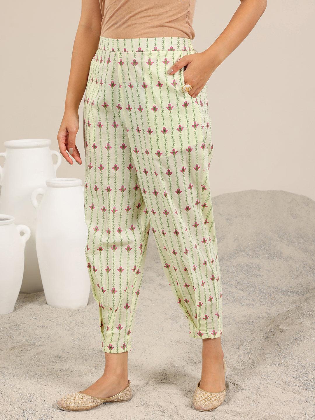 Mameraa Off White Printed Pure Cotton Straight Kurta Set