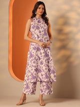 Libas Off White Printed Rayon Co-ord Sets