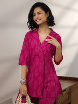 Libas Pink Printed Cotton Co-Ord Sets