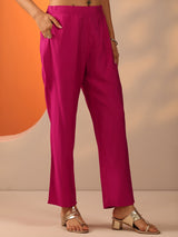 Libas Pink Embellished Silk Blend Straight Suit Set With Dupatta