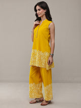 Libas Mustard Floral Printed Cotton Co-Ord Set