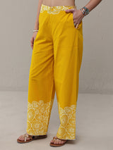 Libas Mustard Floral Printed Cotton Co-Ord Set