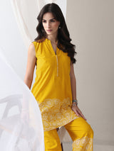 Libas Mustard Floral Printed Cotton Co-Ord Set