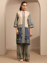 Libas Off White Printed Cotton Blend Co-Ord Set