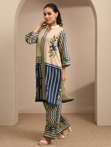 Libas Off White Printed Cotton Blend Co-Ord Set
