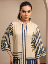 Libas Off White Printed Cotton Blend Co-Ord Set
