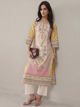 Libas Multi Floral Printed Cotton Straight Kurta Set