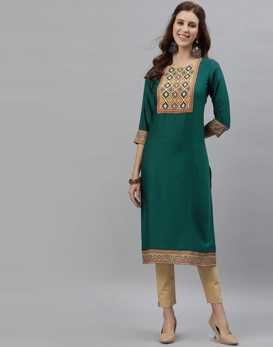 Teal Digital Printed Kurti