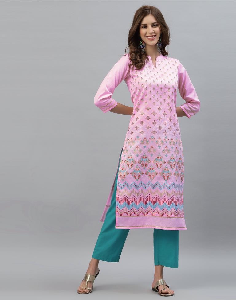 Pink Printed Kurti