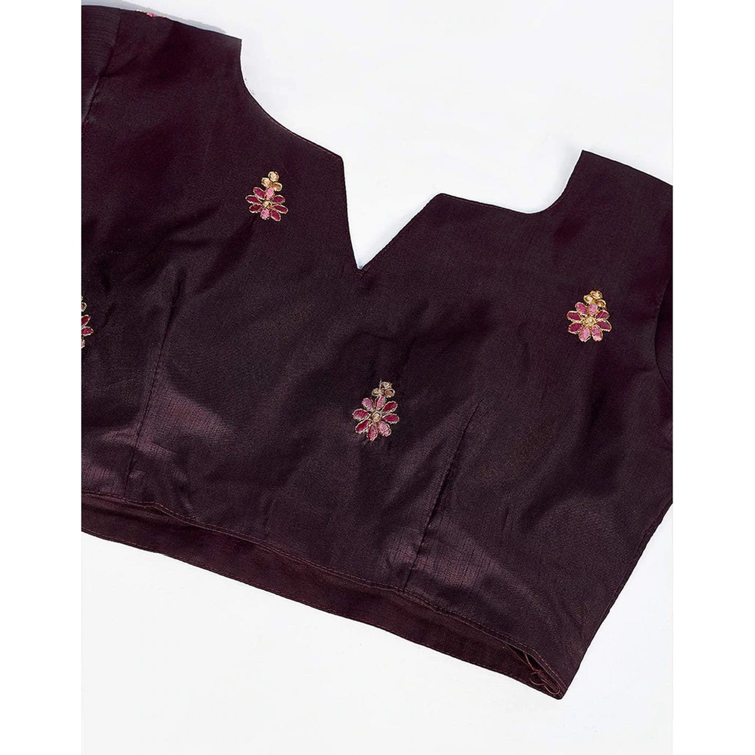 Purple Brown Gota Patti and Zari Stich Without can can work Lehenga choli
