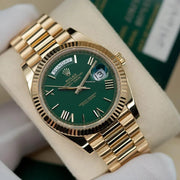 Rolex Day Date Gold/ Green Watch