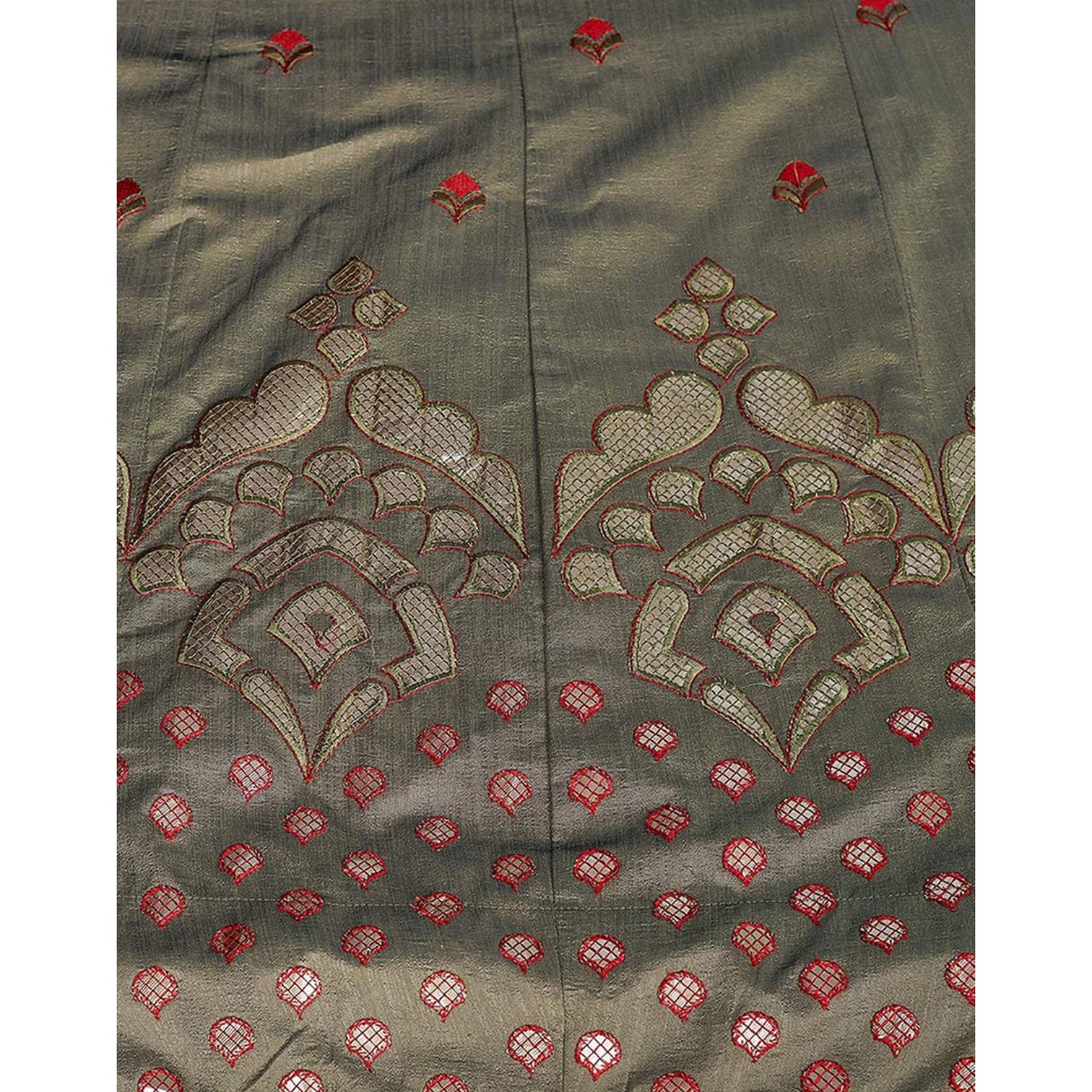 Brown Grey Gota Patti and Zari Stich Without can can work Lehenga choli