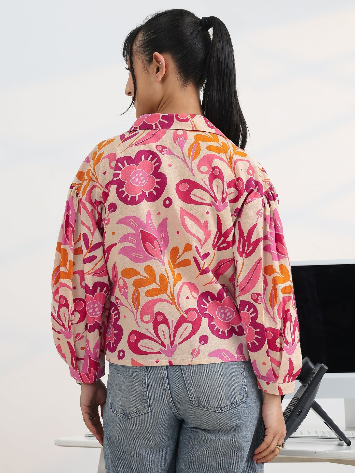 Libas Multi Printed Cotton Straight Shirt
