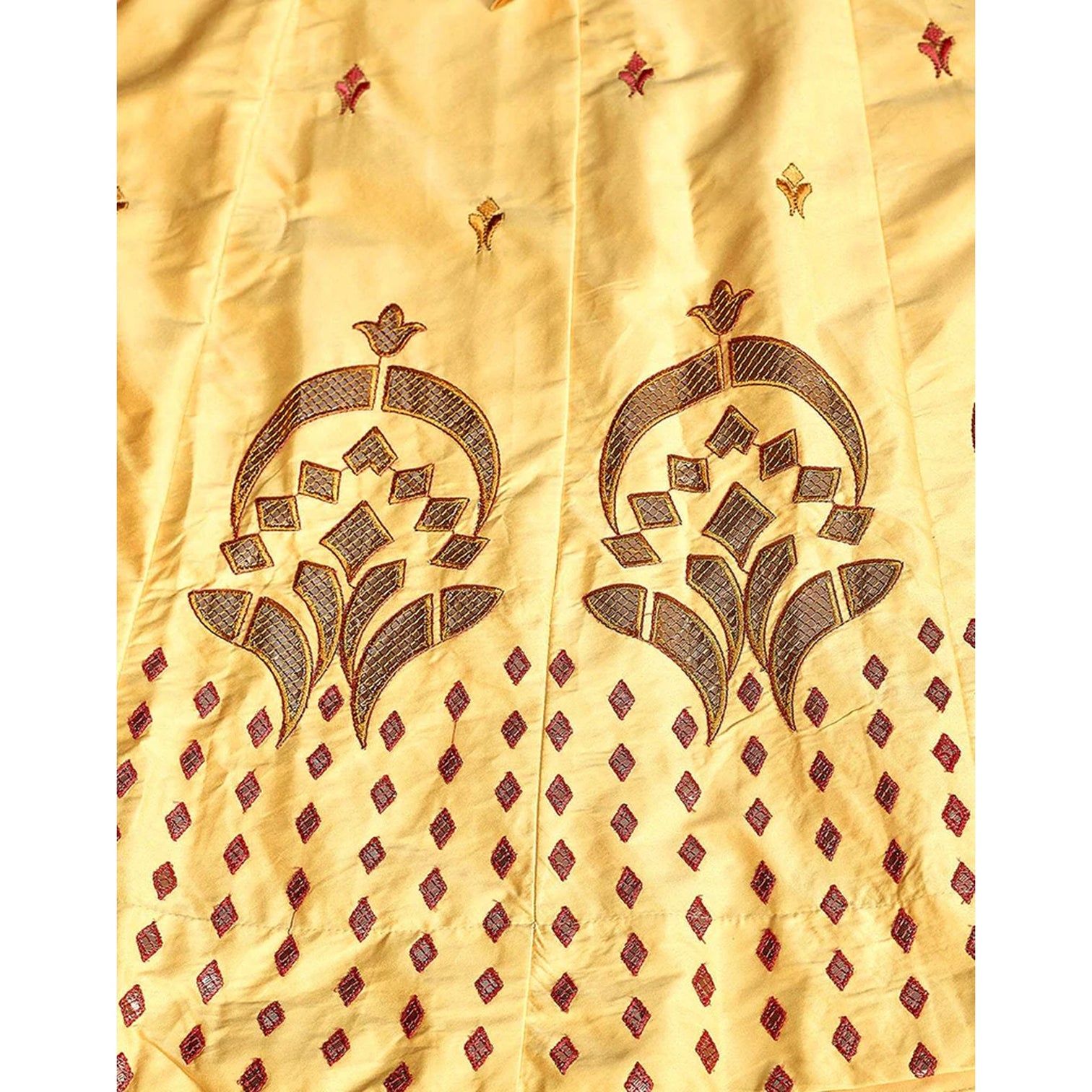 Golden Sand Gota Patti and Zari Stich Without can can work Lehenga choli