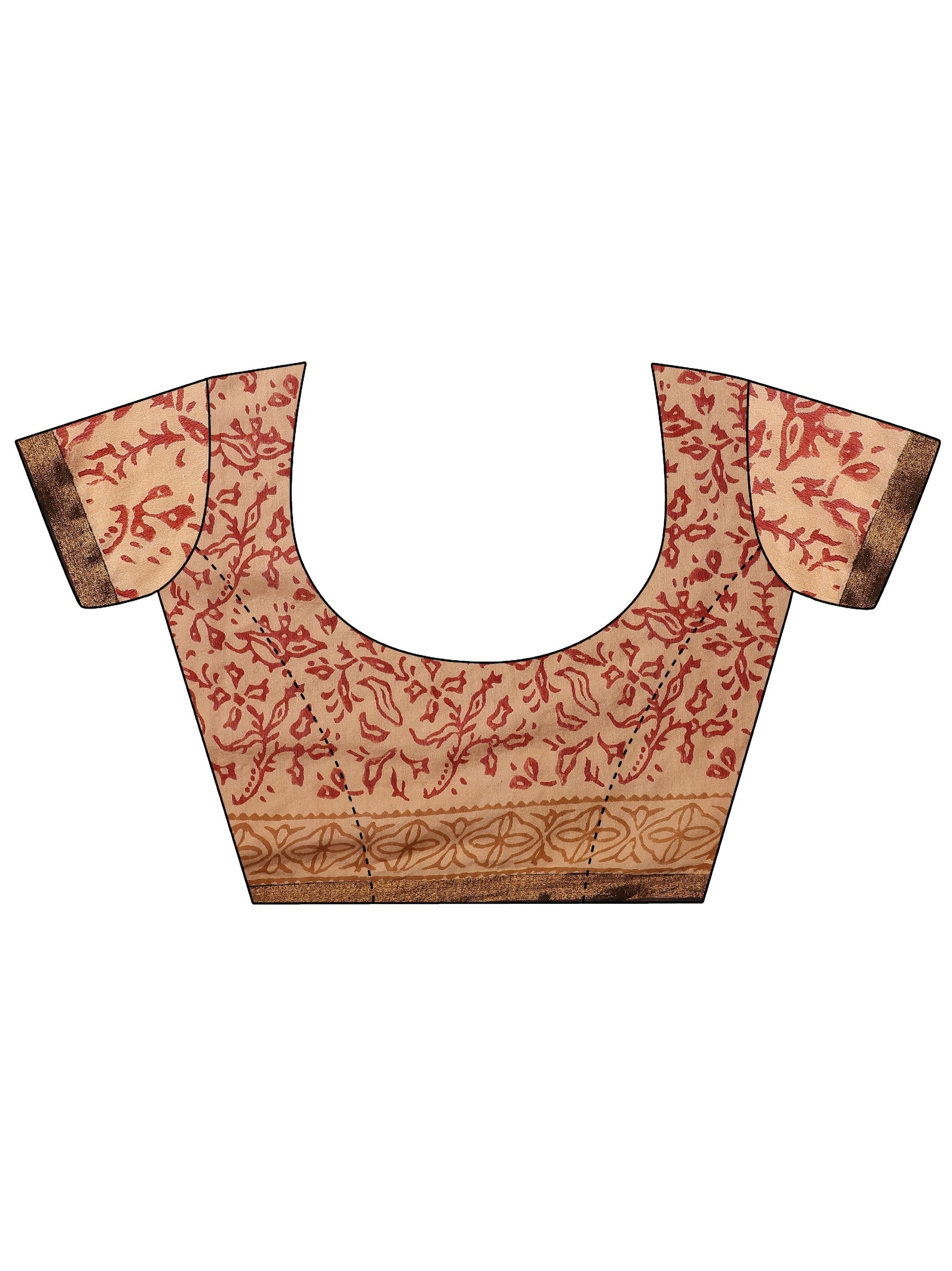 Libas Black Printed Cotton Saree With Unstitched Blouse Piece