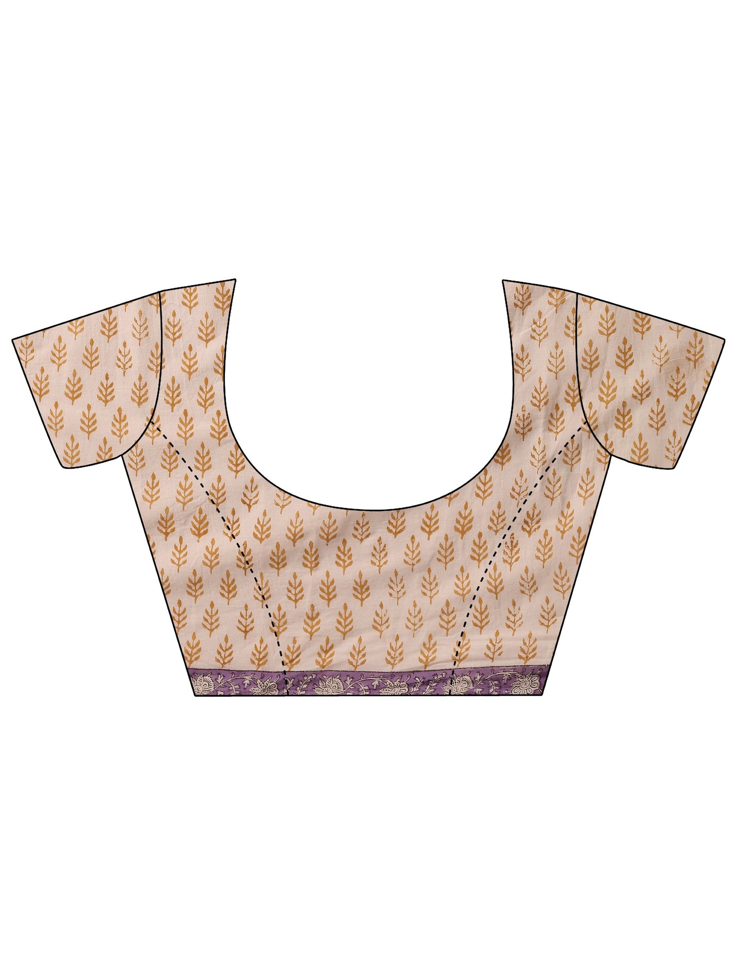 Libas White Printed Cotton Saree With Unstitched Blouse Piece