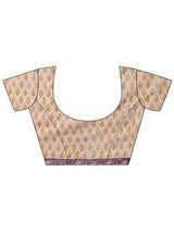 Libas White Printed Cotton Saree With Unstitched Blouse Piece