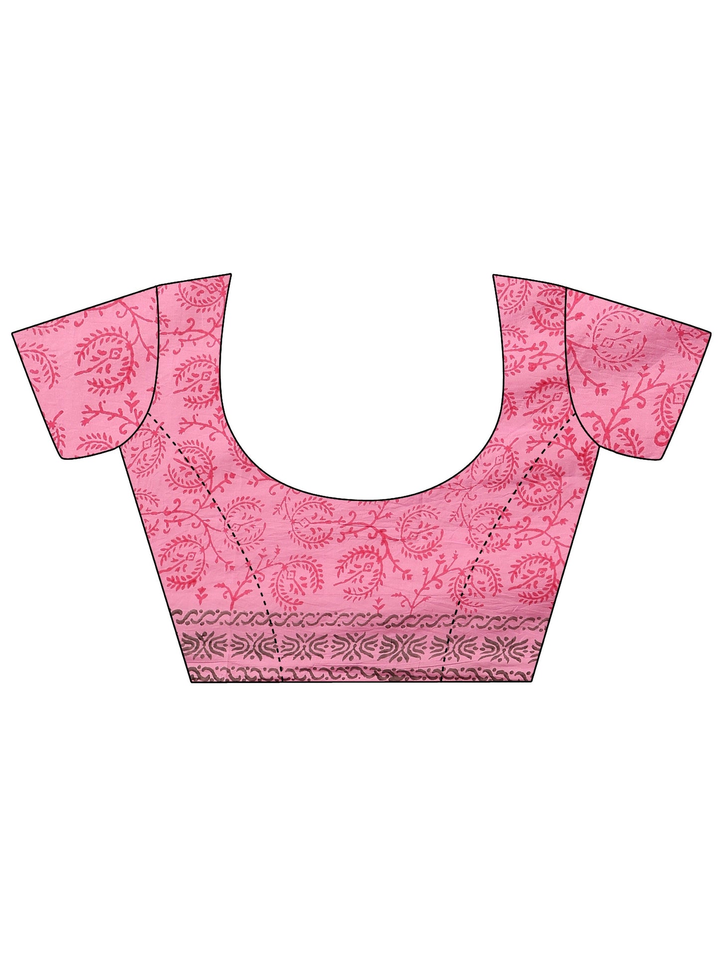Libas Pink Printed Cotton Saree With Unstitched Blouse Piece