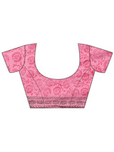 Libas Pink Printed Cotton Saree With Unstitched Blouse Piece