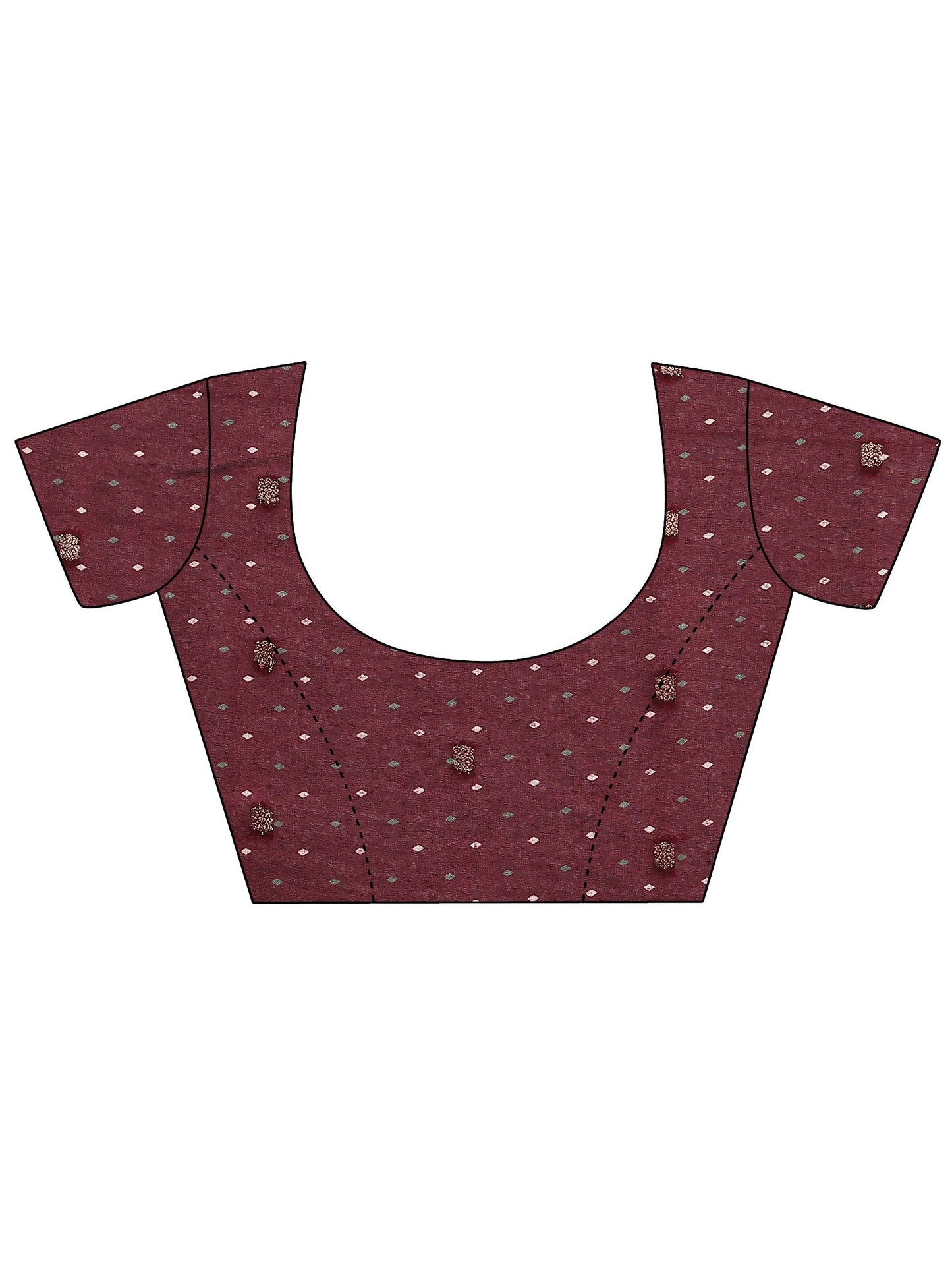 Libas Maroon Printed Silk Blend Saree With Unstitched Blouse Piece