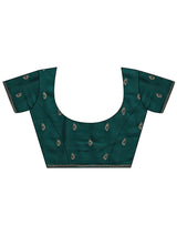 Libas Green Paisley Embroidered Silk Blend Saree With Unstitched Blouse Piece