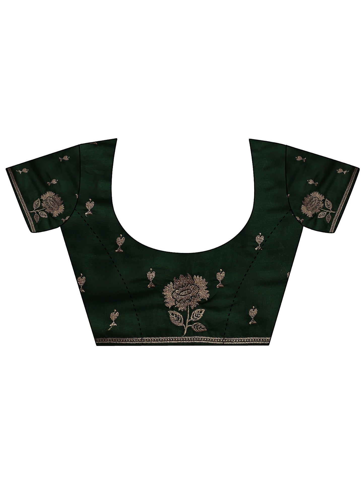 Libas Green Embroidered Silk Blend Saree With Unstitched Blouse Piece