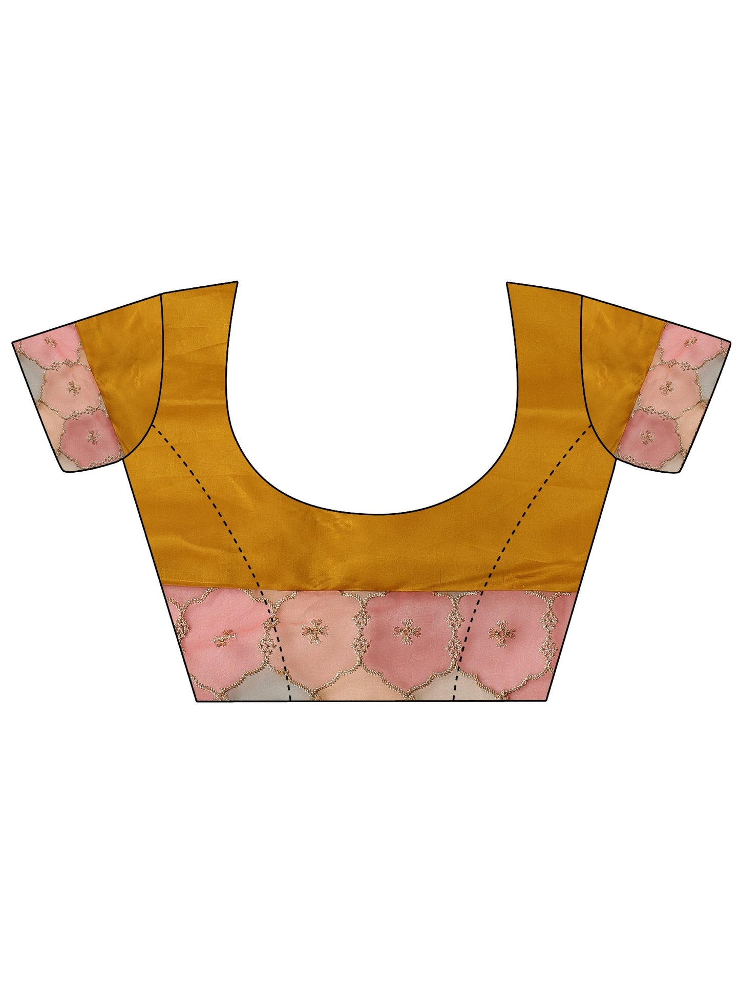 Libas Mustard Geometric Embellished Silk Blend Saree With Unstitched Blouse Piece