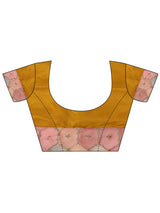 Libas Mustard Geometric Embellished Silk Blend Saree With Unstitched Blouse Piece