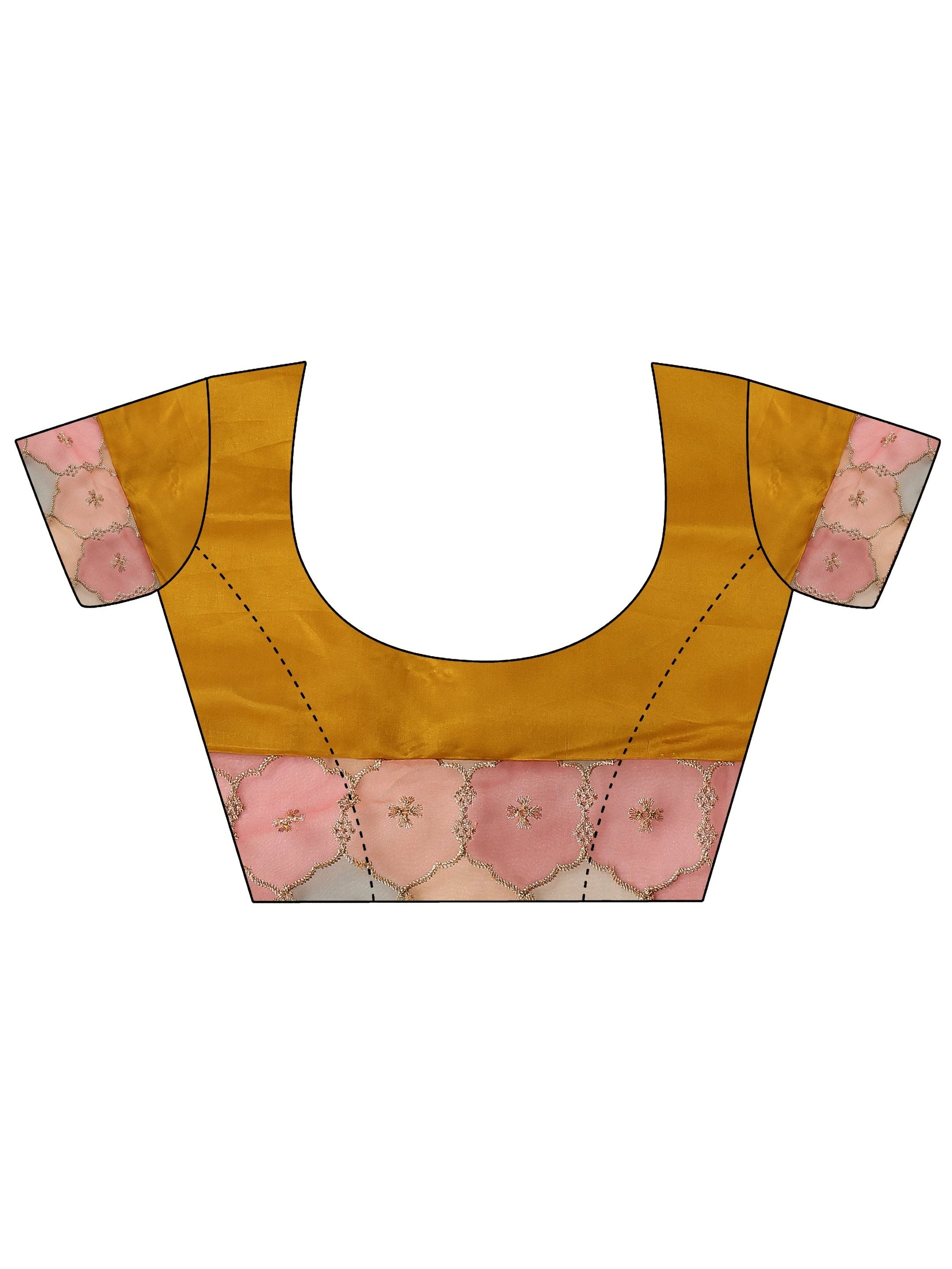Libas Mustard Geometric Embellished Silk Blend Saree With Unstitched Blouse Piece