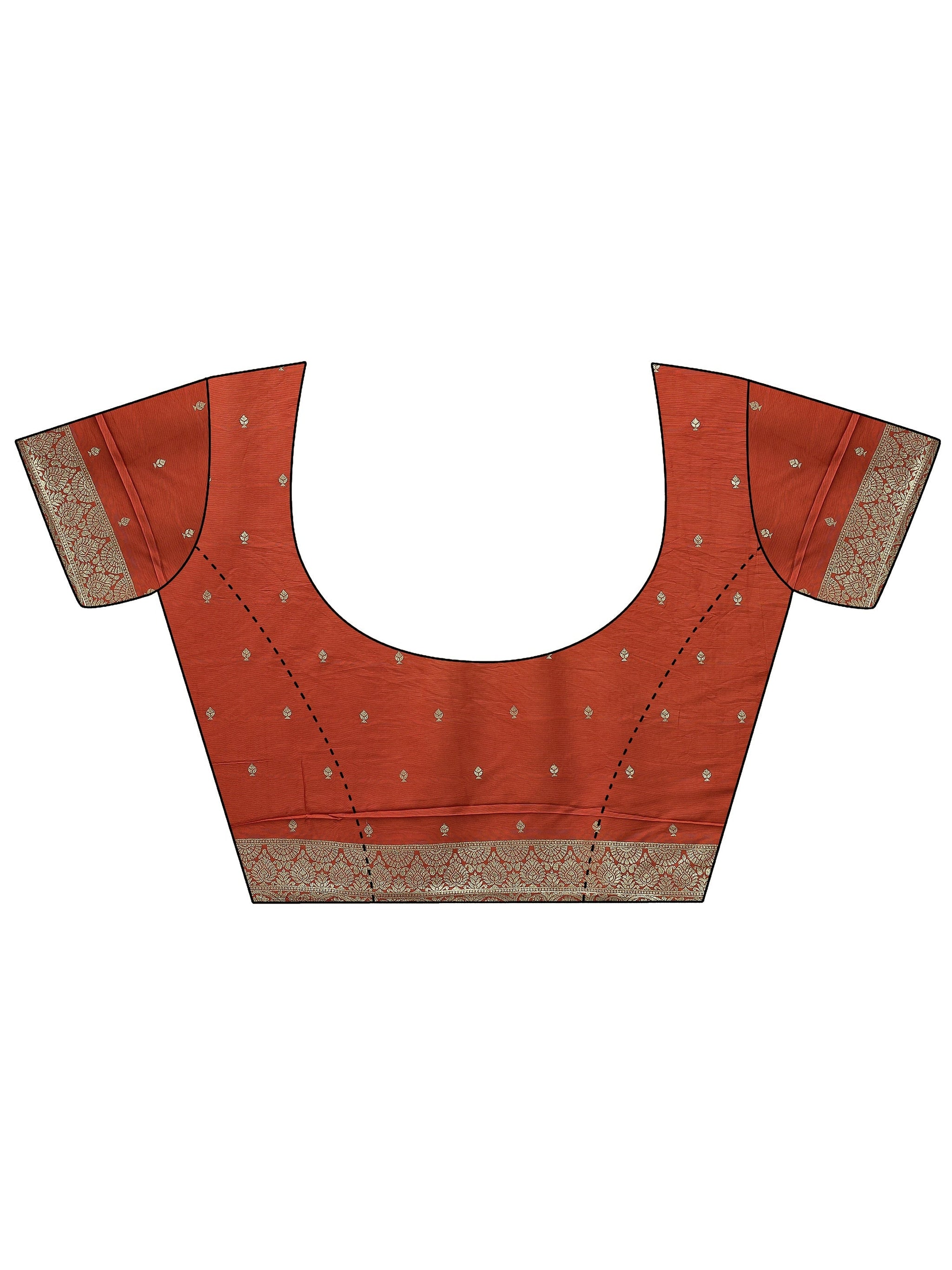 Libas Orange Woven Design Silk Blend Saree With Unstitched Blouse Piece